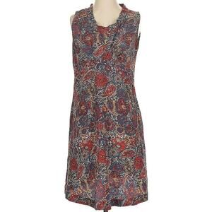 THAKOON SILK DRESS 2 Sleeveless Paisley Pleated‎